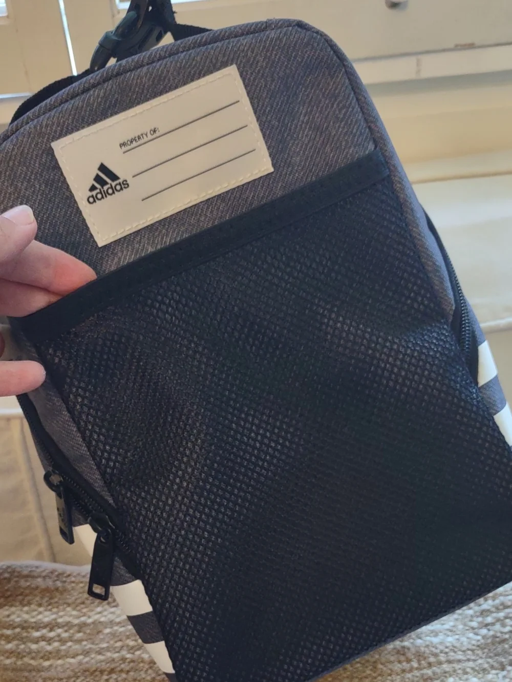 Adidas Kids Twill Onix Grey/Black Santiago 3 Insulated Lunch Bag (5158274) - NWT